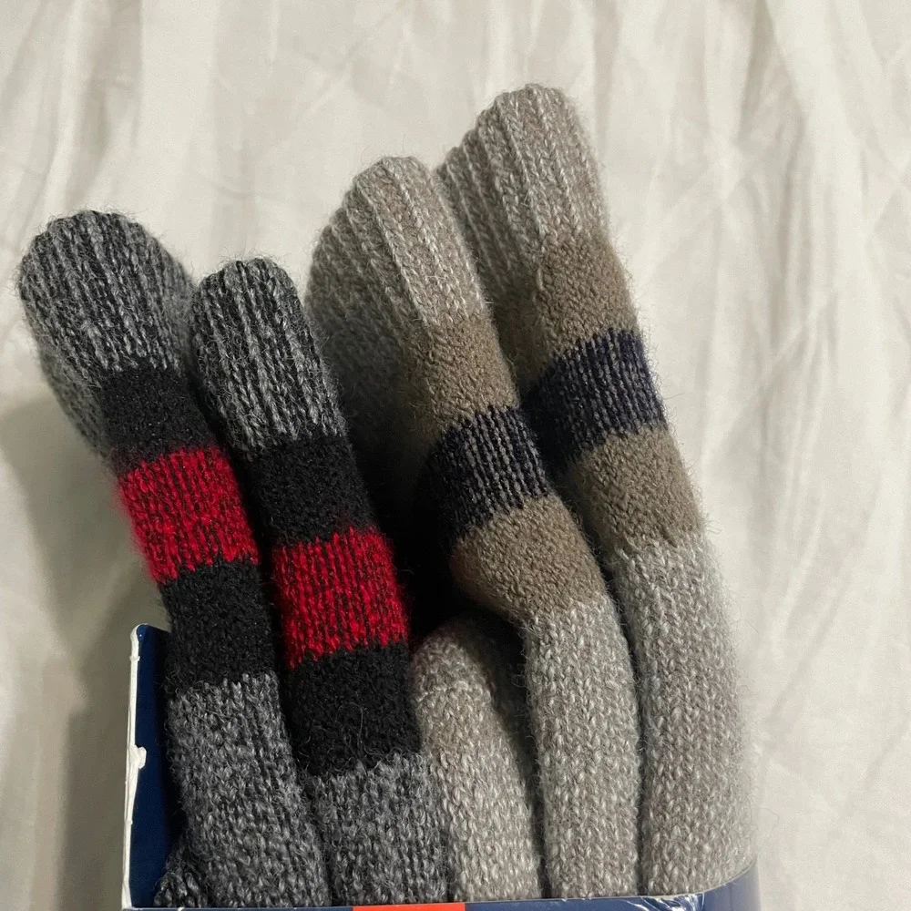 Blue Mountain Socks Mens L Heavyweight Insulated Thermal Merino Wool Blend 2PK